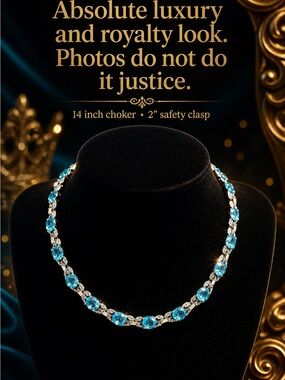 Blue Crystal Choker Necklace - Luxury Women's Jewelry